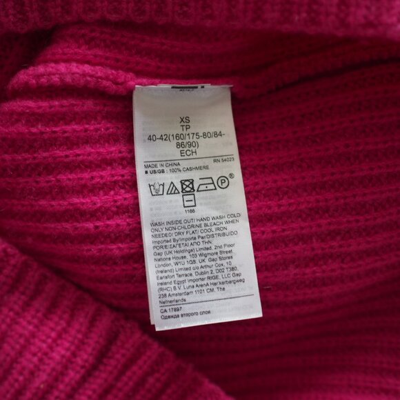 Banana Republic 100% Cashmere Women Pink Turtleneck Preppy Ribbed Sweater Sz XS - Picture 11 of 11